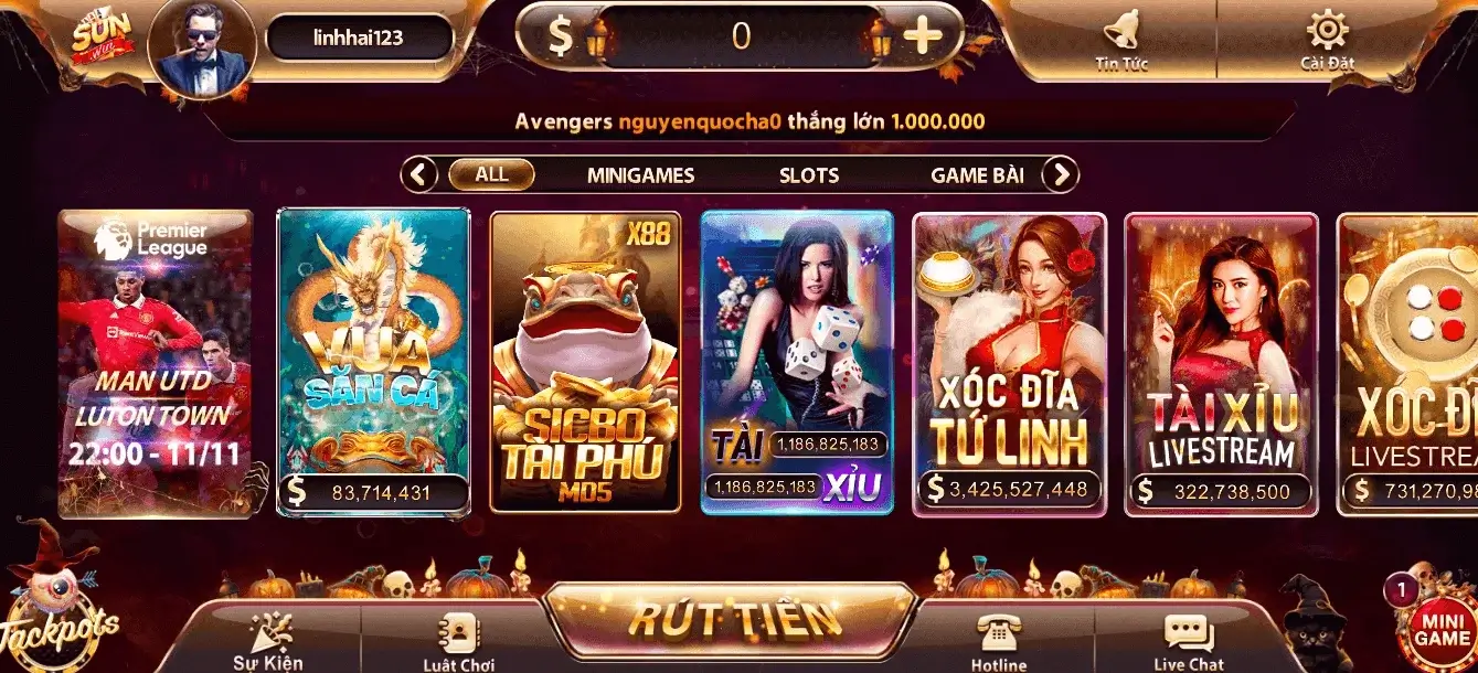 Các Trò Chơi Nổi Bật Tại Sảnh casino trực tuyến